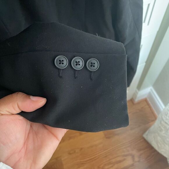 Norma Kamali Womens Blazer 8 Single Breasted Black Suit Jacket Classic Structure - Picture 7 of 7